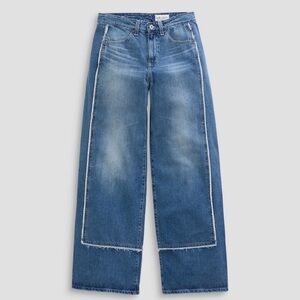 AG Jeans Adria Paneled Jean Low Rise Wide leg blue jeans size 24